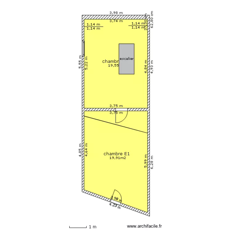 chambre étage. Plan de chambre étage. Plan de