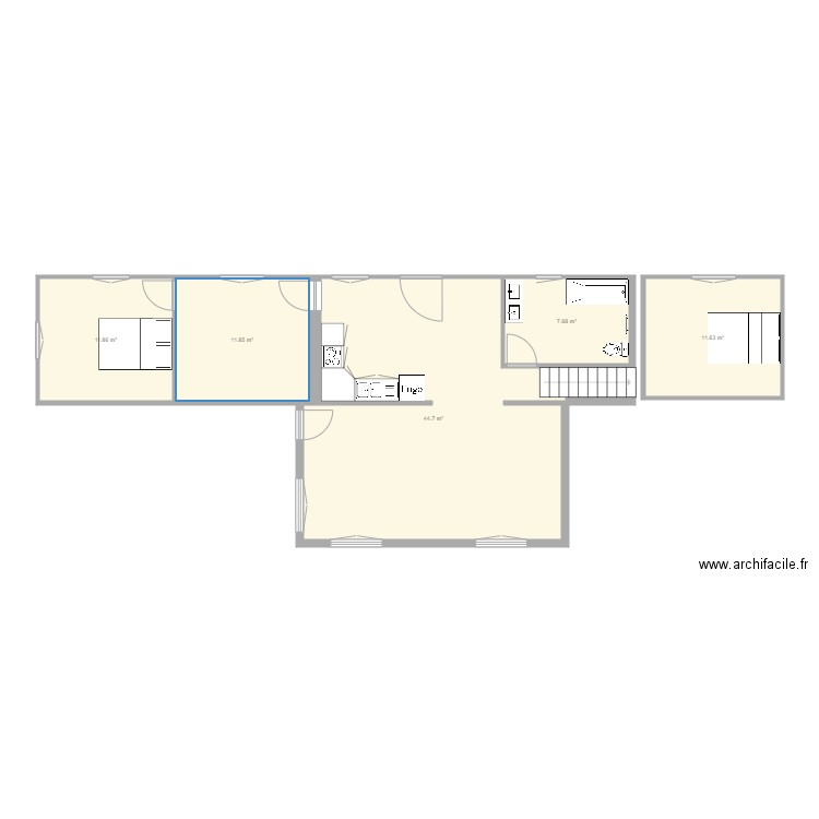 maison du jardin. Plan de 5 pièces et 88 m2