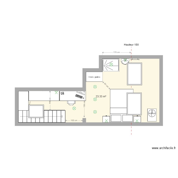 Rennes 7ème étage AMENAGE. Plan de 0 pièce et 0 m2