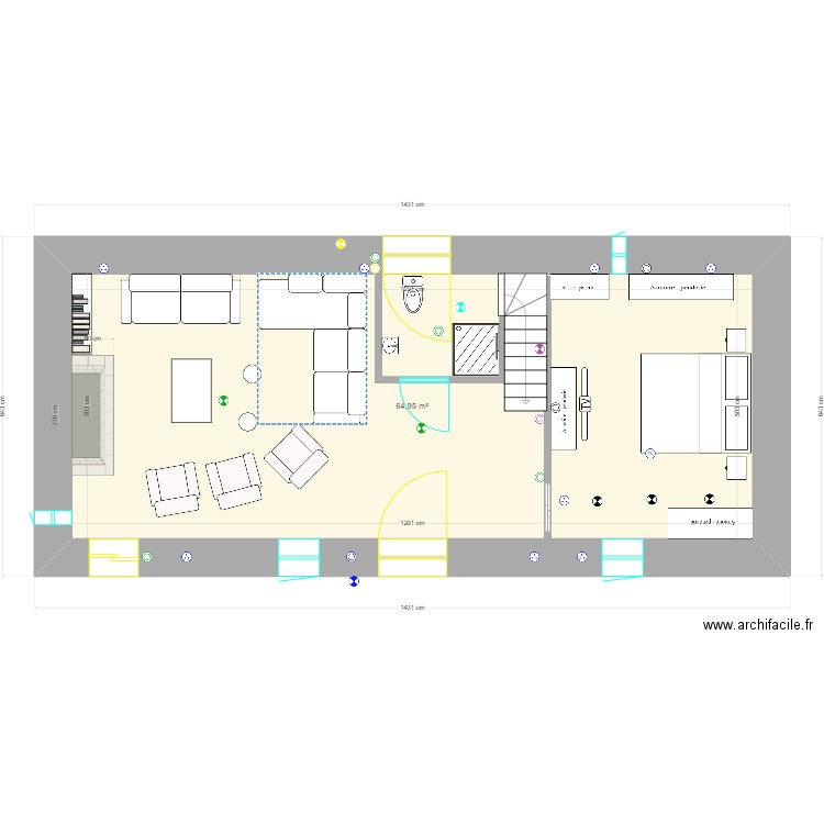 rdc chambre porte centrale FINAL. Plan de 0 pièce et 0 m2