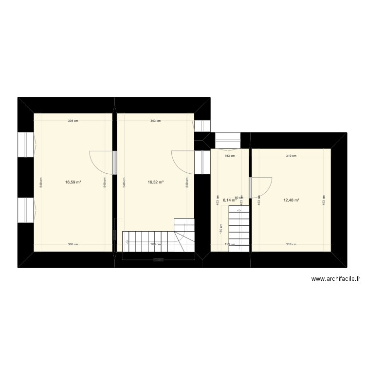 Romain R+1 Existant. Plan de 0 pièce et 0 m2