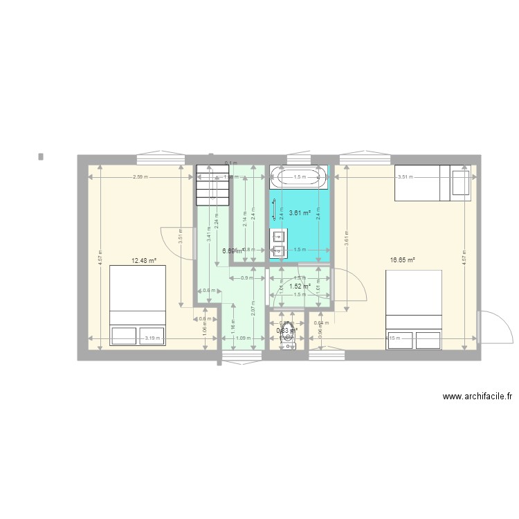 APPART MILIEU ETAGE 1 APRES. Plan de 0 pièce et 0 m2