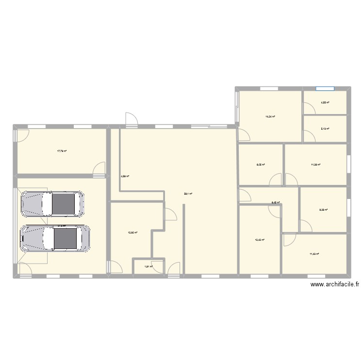 maison. Plan de 15 pièces et 217 m2