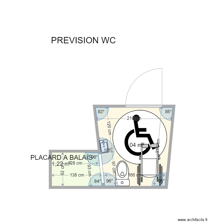 PREVISION TRAVAUX WC . Plan de 0 pièce et 0 m2