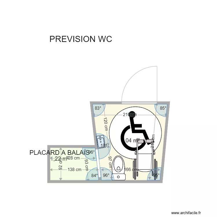 PREVISION TRAVAUX WC . Plan de 