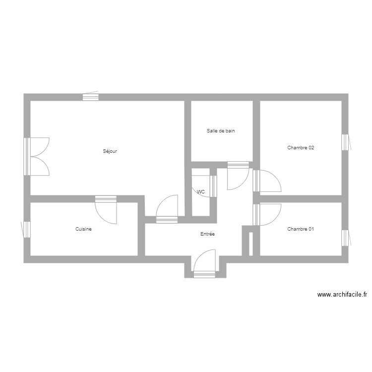 350601394. Plan de 8 pièces et 60 m2