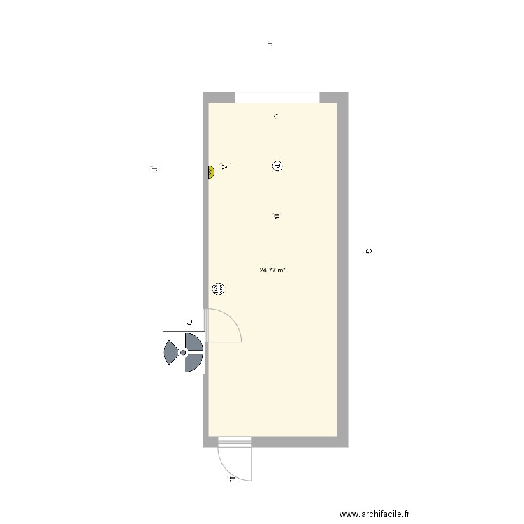 Dr MEDJAHED Malika. Plan de 1 pièce et 25 m2