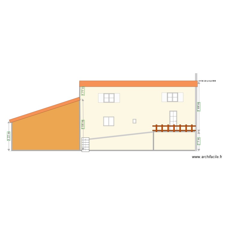 Facade et toitures existant sud PCMI5. Plan de 0 pièce et 0 m2
