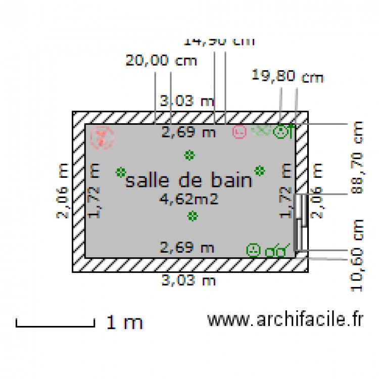 plans coté sdb maison gauche coutiches #2. Plan de 0 pièce et 0 m2