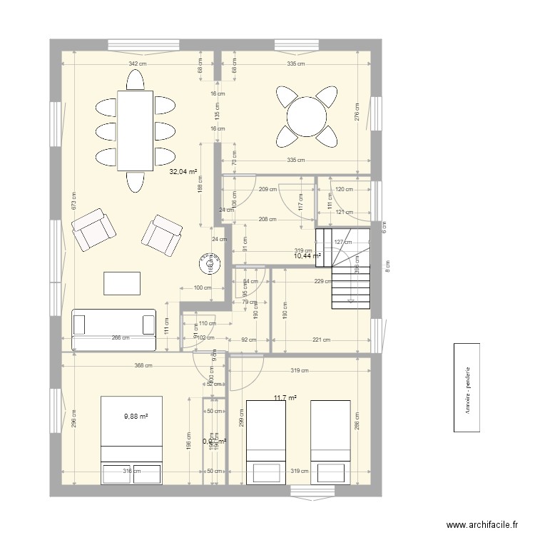 Fies 1er étage. Plan de 0 pièce et 0 m2