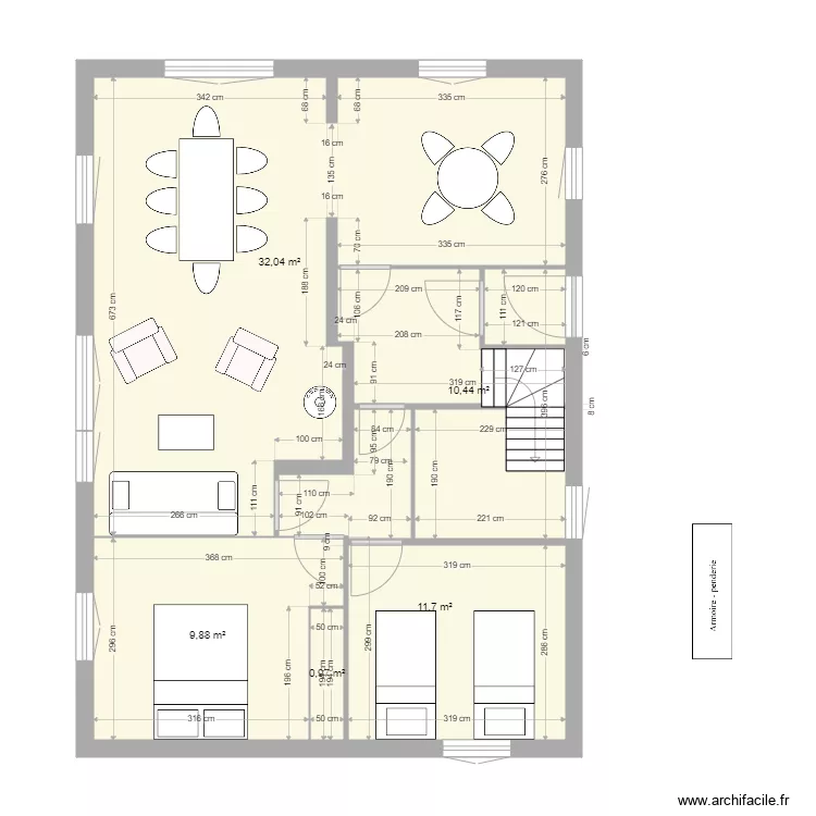 Fies 1er &eacute;tage. Plan de 