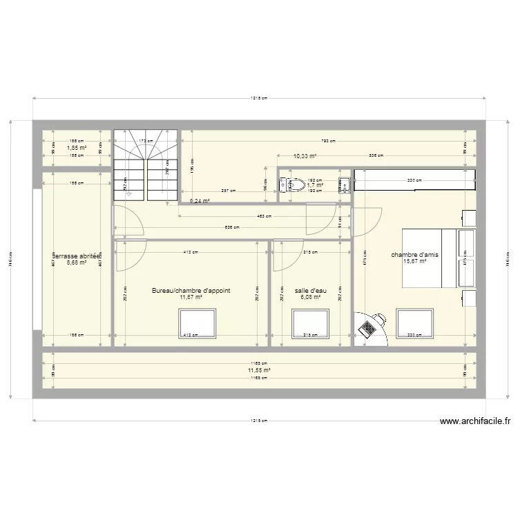 Aménagement étage. Plan de Aménagement étage. Plan de