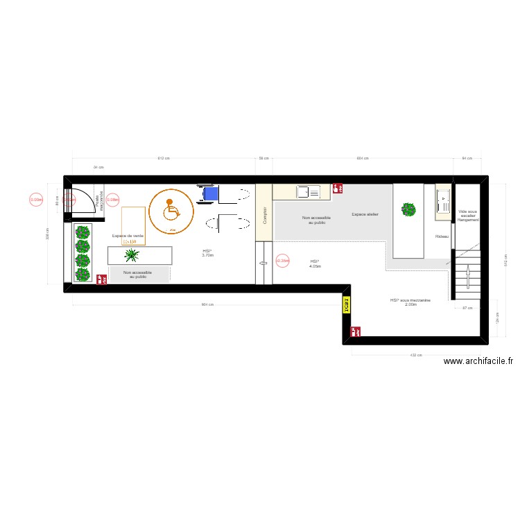 La butinerie - cotes rdc. Plan de 1 pièce et 53 m2