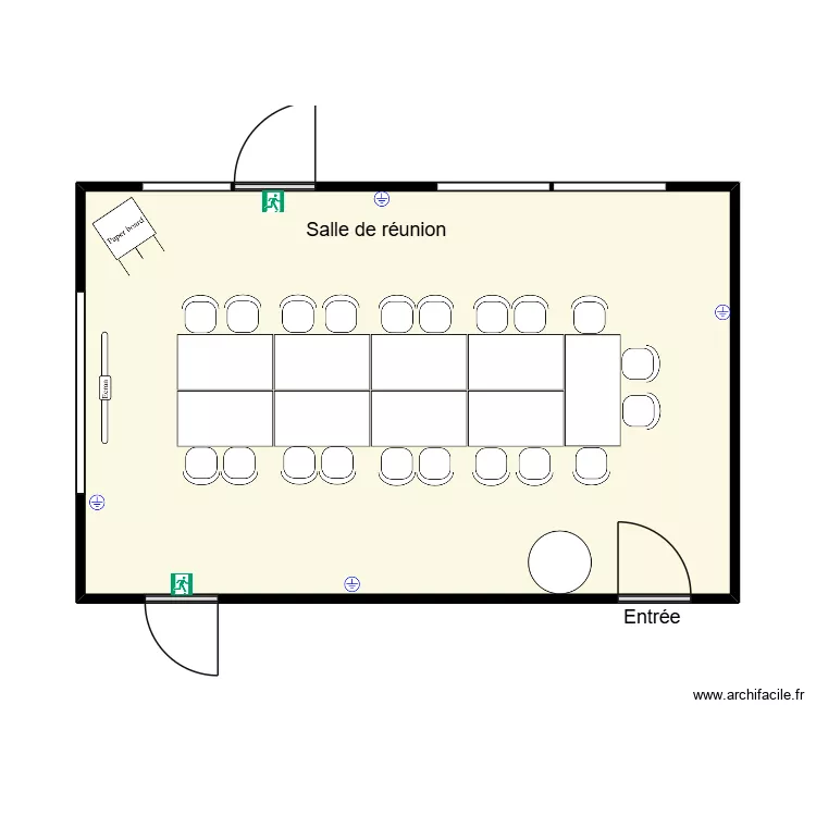 Salle r&eacute;union 0B010 MDRB. Plan de 