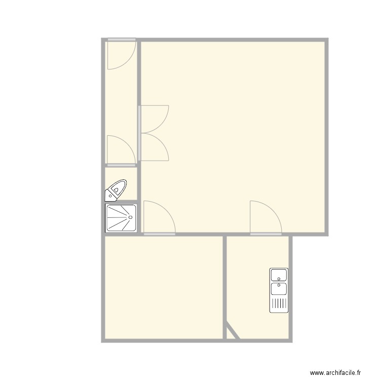 trois rois rez. Plan de 7 pièces et 38 m2