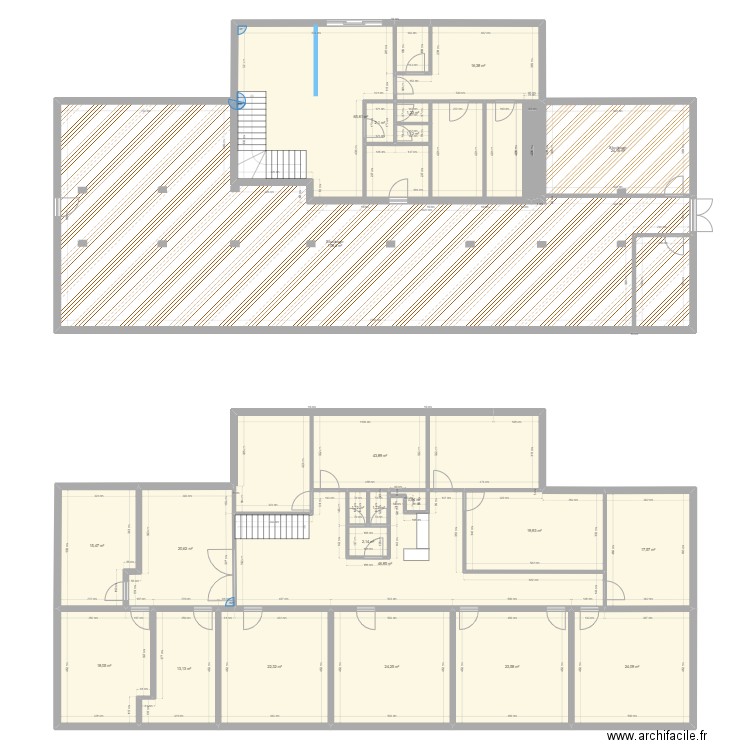 Guyancourt bat A. Plan de 23 pièces et 584 m2