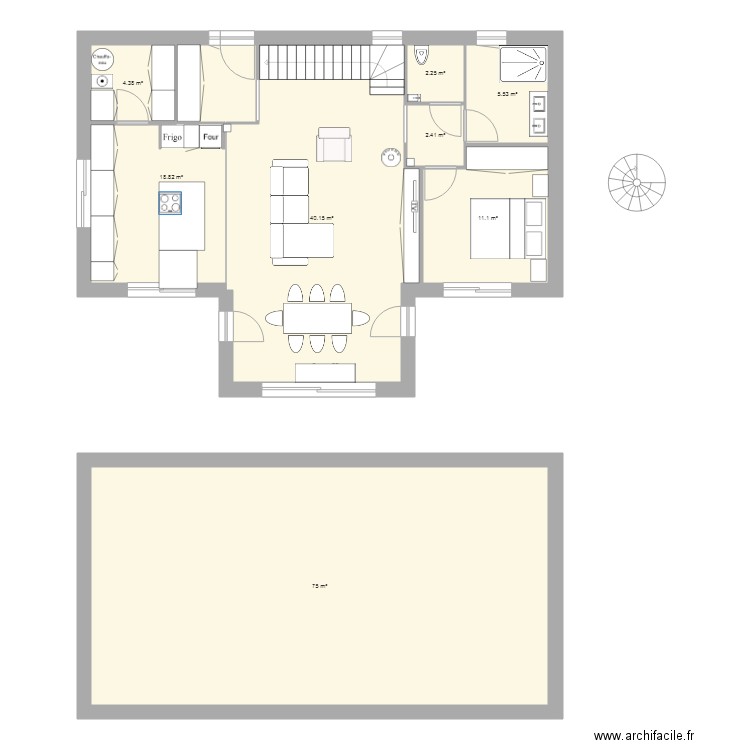 surface. Plan de 0 pièce et 0 m2