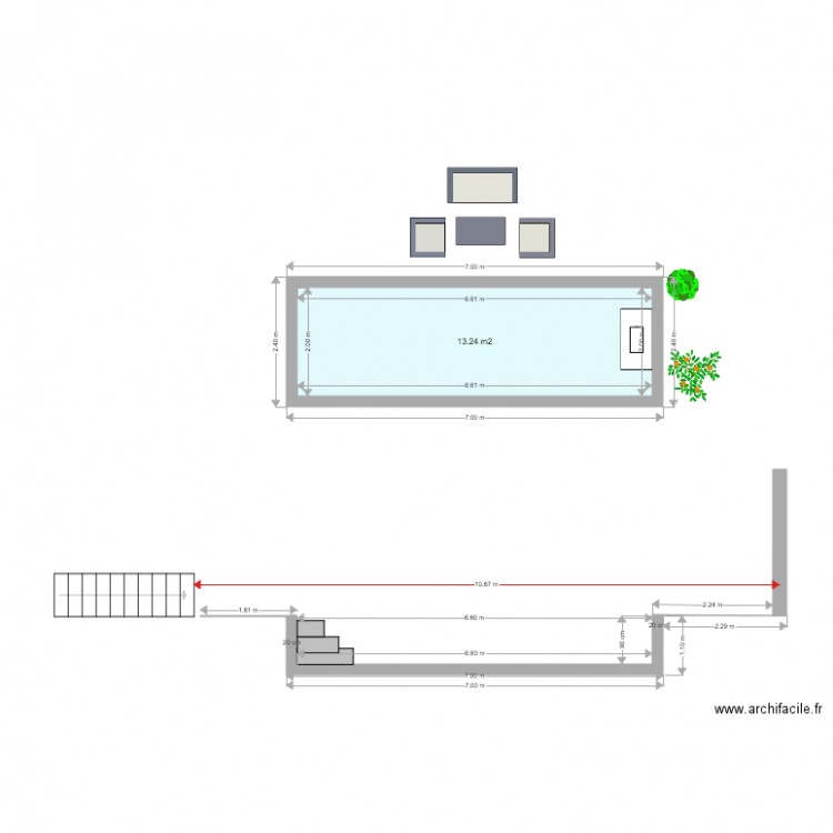 Plan en coupe piscine 4. Plan de 0 pièce et 0 m2