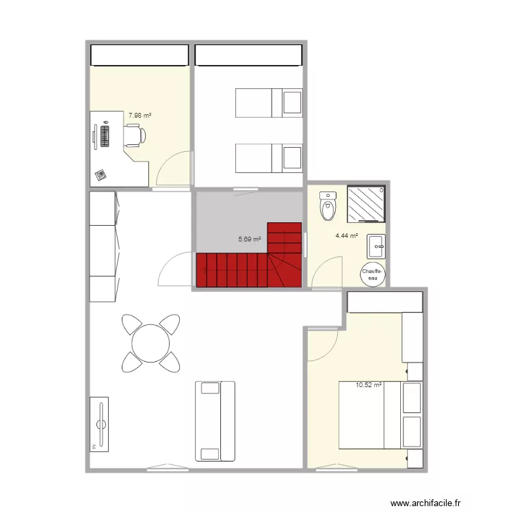 logement T3. Plan de 