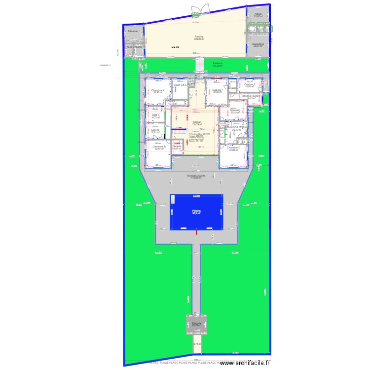 A LG 94. Plan de 108 pièces et 7229 m2