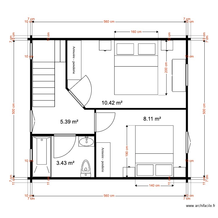 Etage Chalet 28 M Devis 2. Plan de 0 pièce et 0 m2