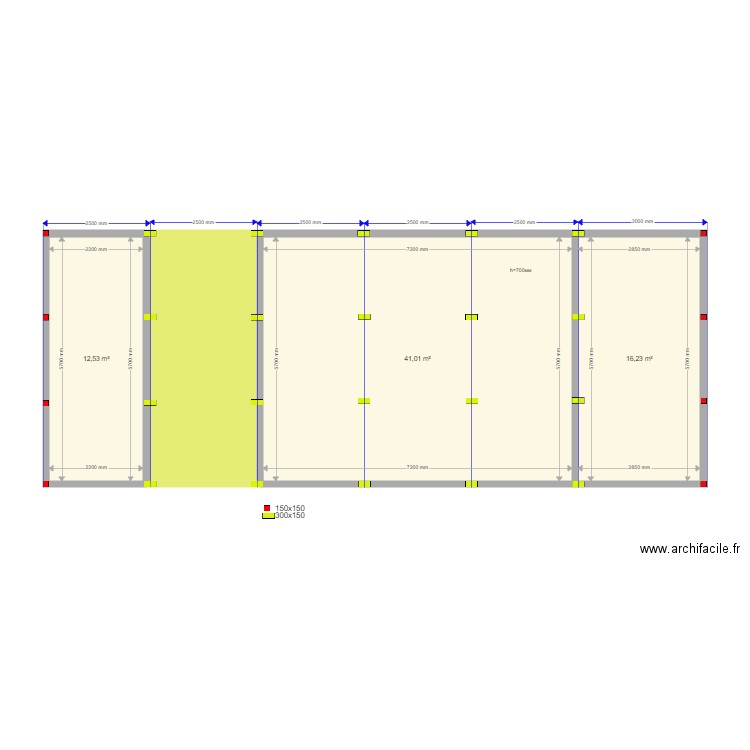 45 8 svai. Plan de 4 pièces et 84 m2