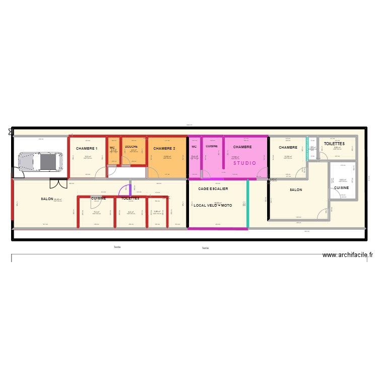  PLAN ESSOR A TRANSMETTRE 2 R +1. Plan de 17 pièces et 199 m2