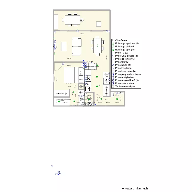 Santa Clara 2 face mer 43m2 V4. Plan de 