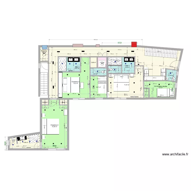 LES ANGLES Chambres Novembre 2021. Plan de 