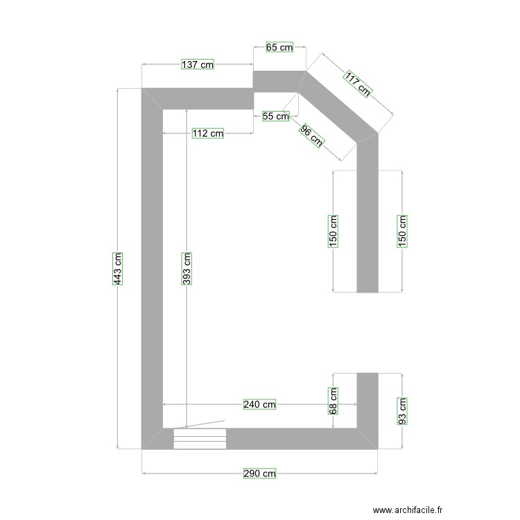 Cotations cuisine. Plan de 0 pièce et 0 m2