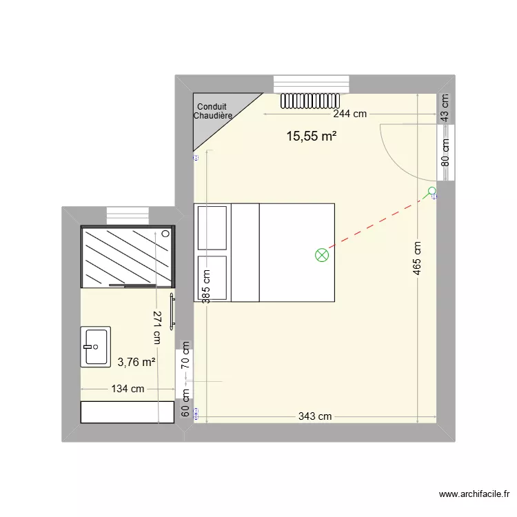 Salle d Eau à créer au RdC. Plan de Salle d Eau à créer au RdC. Plan de