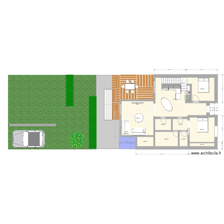 17 Ponceau 4. Plan de 10 pièces et 77 m2