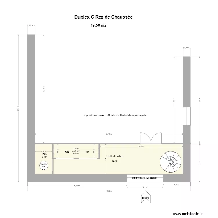 Duplex C Rez de Chauss&eacute;e,. Plan de 