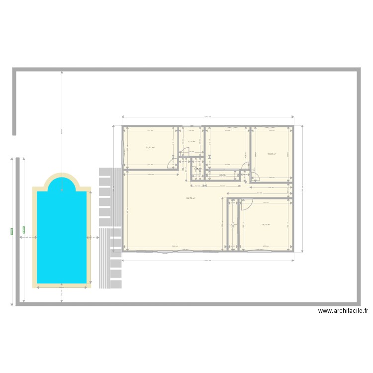 Champoulin 2. Plan de 8 pièces et 101 m2
