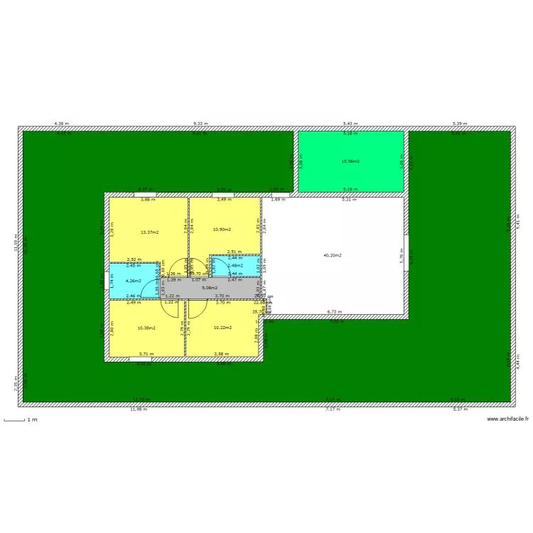 Terrain 322m&sup2; 5 Piece 100m&sup2;. Plan de 