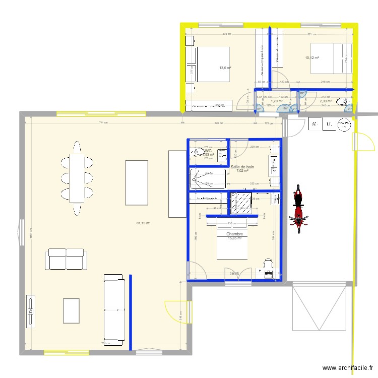 MAISON AVEC EXTENTION V02. Plan de 0 pièce et 0 m2