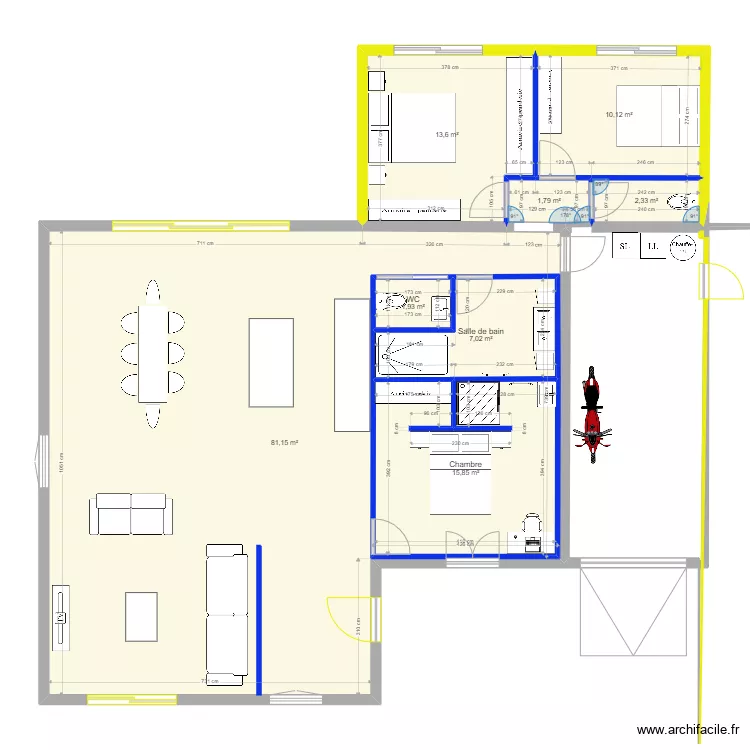 MAISON AVEC EXTENTION V02. Plan de MAISON AVEC EXTENTION V02. Plan de