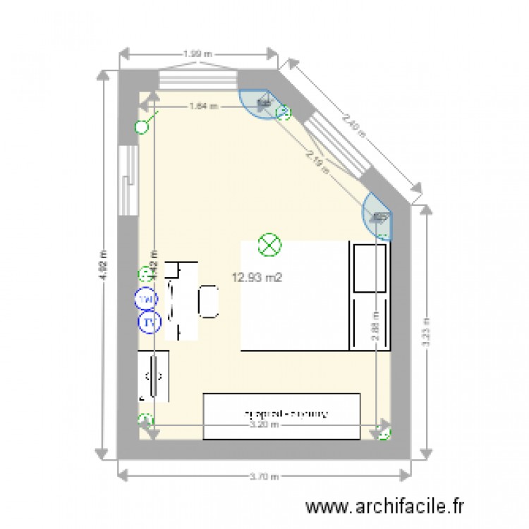 chambre. Plan de 0 pièce et 0 m2