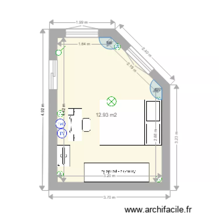 chambre. Plan de 
