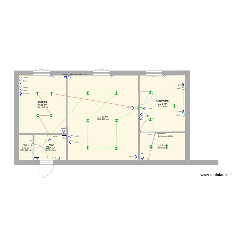 Pan Carvalho. Plan de 6 pièces et 49 m2