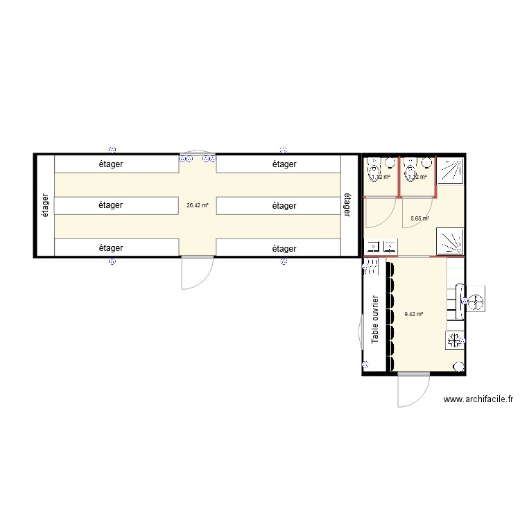 jean wo. Plan de 0 pièce et 0 m2