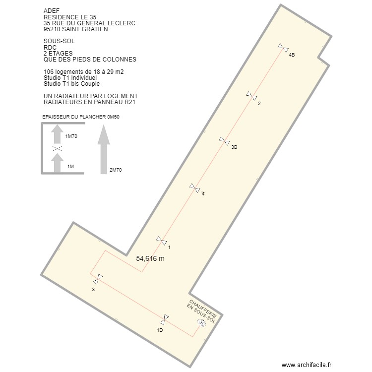 ADEF SAINT GRATIEN LE 35. Plan de 1 pièce et 1330 m2