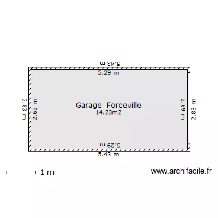 Garage pr&eacute;fa. Plan de 