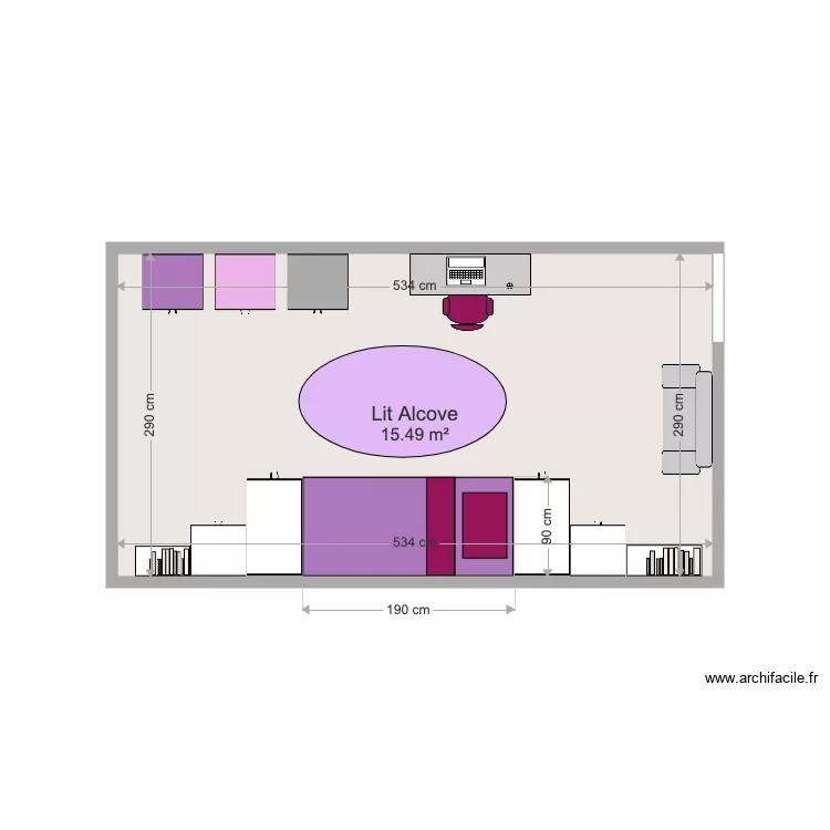 CHVIC 4 Lit Alcove. Plan de 