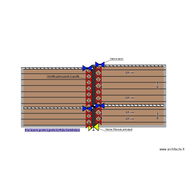 VAnne laser et goutte a goute. Plan de 4 pièces et 17 m2