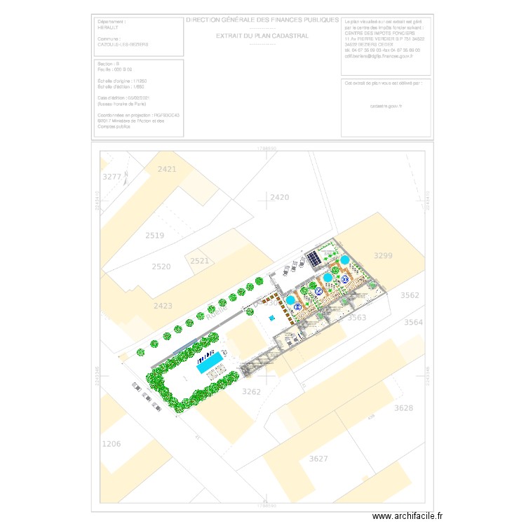 CAZOULS 1. Plan de 0 pièce et 0 m2