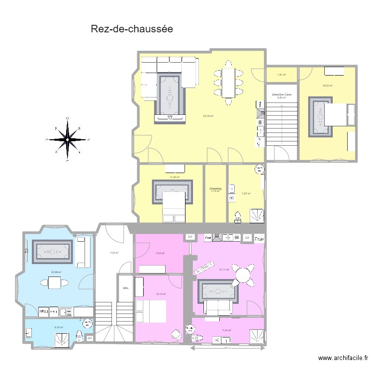 Projet Rénovation Romorantin. Plan de 56 pièces et 531 m2