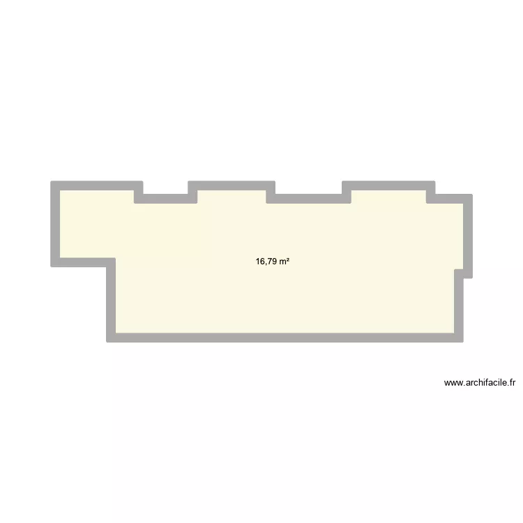 salon. Plan de 1  et 17 m²