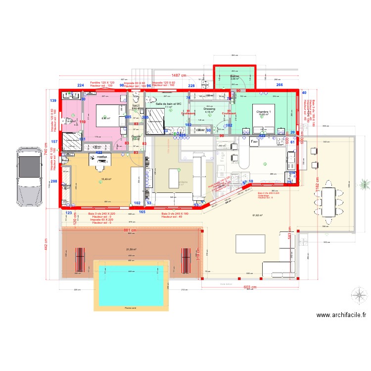Villa Cocotte Ducos - terrasse2. Plan de 25 pièces et 248 m2