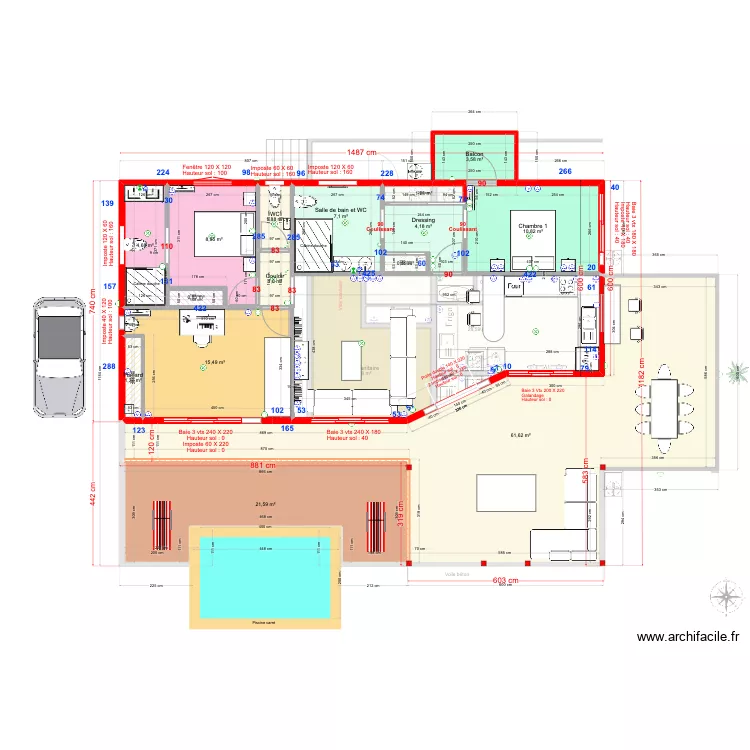 Villa Cocotte Ducos - terrasse2. Plan de Villa Cocotte Ducos - terrasse2. Plan de